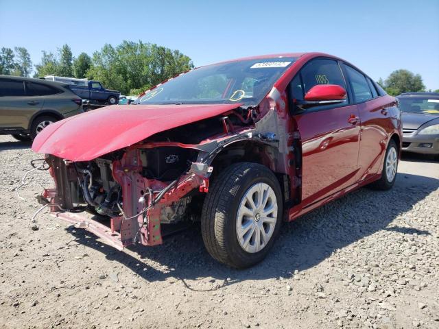 JTDKARFU6L3117668 - 2020 TOYOTA PRIUS L RED photo 2