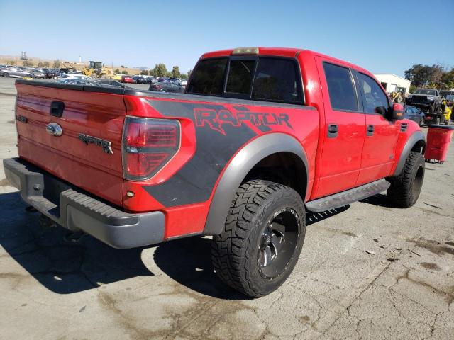 1FTFW1R61CFC99893 - 2012 FORD F150 SVT R RED photo 4