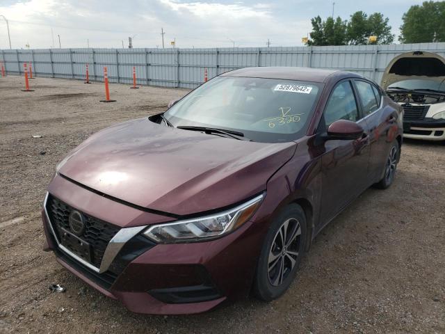 3N1AB8CV4LY226320 - 2020 NISSAN SENTRA SV BURGUNDY photo 2