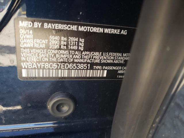 WBAYF8C57ED653851 - 2014 BMW 750 LXI BLUE photo 10