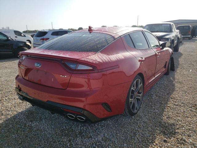 KNAE35LCXK6042429 - 2019 KIA STINGER GT RED photo 4