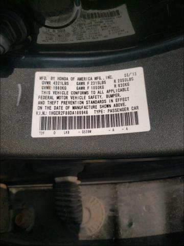 1HGCR2F88DA189946 - 2013 HONDA ACCORD EXL CHARCOAL photo 10