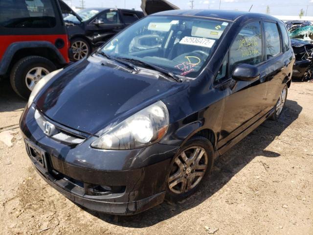 JHMGD38697S051328 - 2007 HONDA FIT S BLACK photo 2