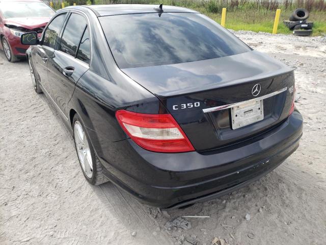 WDDGF56X38F036780 - 2008 MERCEDES-BENZ C 350 BLACK photo 3