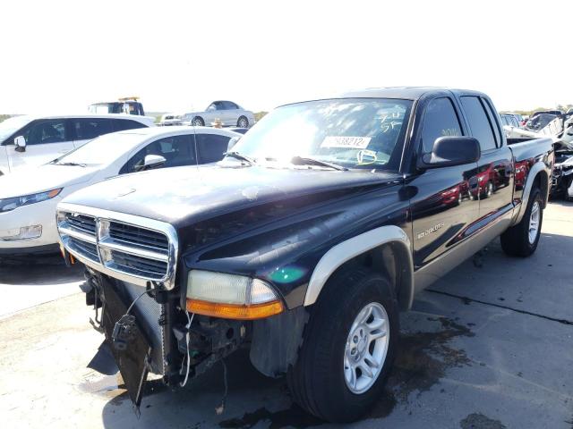 1B7HL48N72S558601 - 2002 DODGE DAKOTA QUA BLACK photo 2