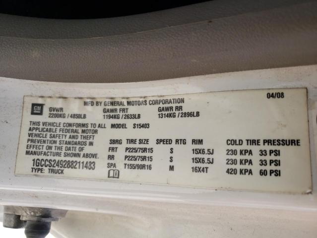1GCCS249288211483 - 2008 CHEVROLET COLORADO LS  photo 10