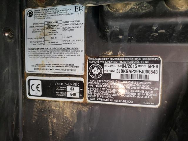 3JBKGAP29FJ000543 - 2015 CAN-AM COMMANDER WHITE photo 10