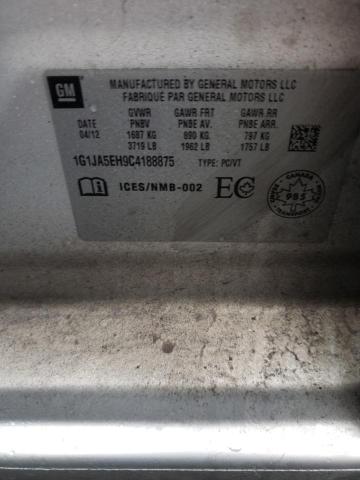 1G1JA5EH9C4188875 - 2012 CHEVROLET SONIC LS 银色 照片 10