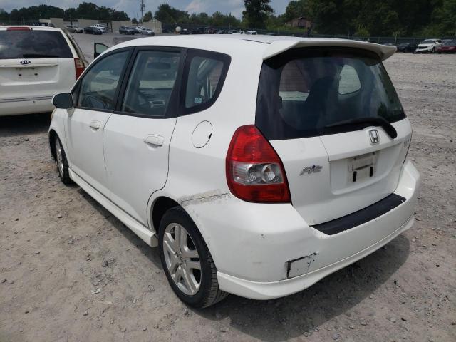 JHMGD38677S048153 - 2007 HONDA FIT S WHITE photo 3