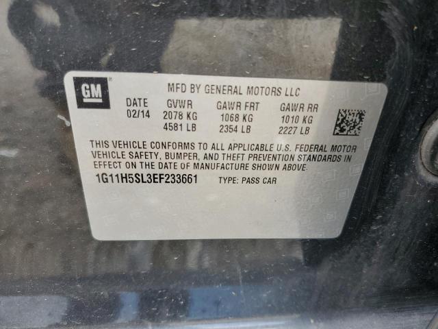 1G11H5SL3EF233661 - 2014 CHEVROLET MALIBU LTZ ნაცრისფერი ფოტო 10