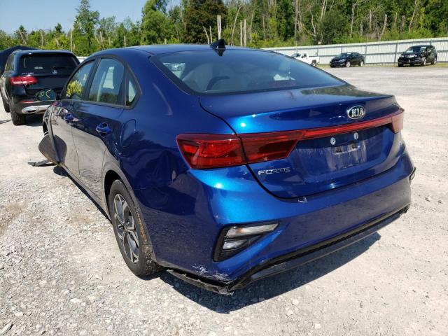 3KPF24AD5LE187325 - 2020 KIA FORTE FE BLUE photo 3