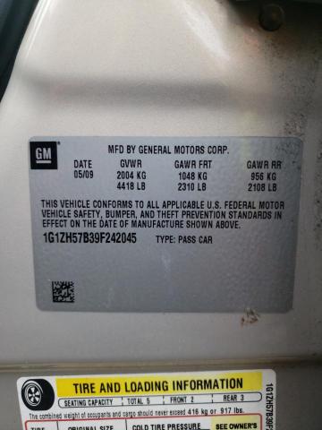 1G1ZH57B39F242045 - 2009 CHEVROLET MALIBU 1LT  ფოტო 10