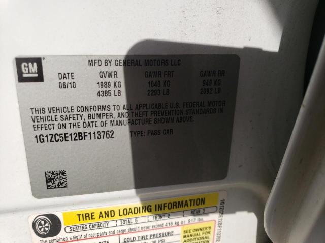 1G1ZC5E12BF113762 - 2011 CHEVROLET MALIBU 1LT  ფოტო 10