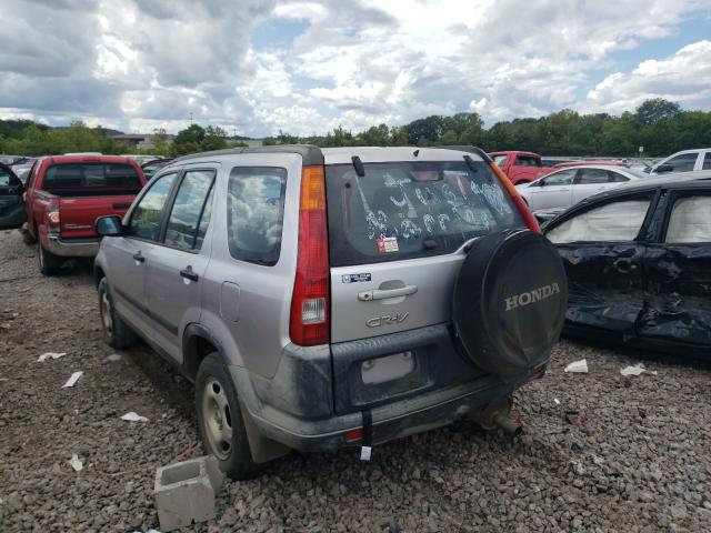 JHLRD68482C019258 - 2002 HONDA CR-V LX SILVER photo 3