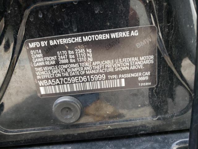 WBA5A7C59ED615999 - 2014 BMW 528 XI BLACK photo 10