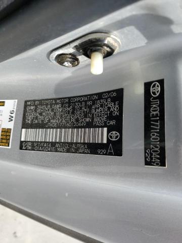 JTKDE177160120449 - 2006 TOYOTA SCION TC ორფეროვანი ფოტო 10