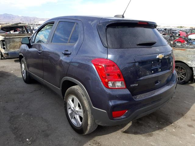 3GNCJKSB2KL223030 - 2019 CHEVROLET TRAX LS BLUE photo 3