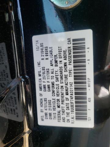 19UUB3F74FA001142 - 2015 ACURA TLX ADVANC Қара фото 10