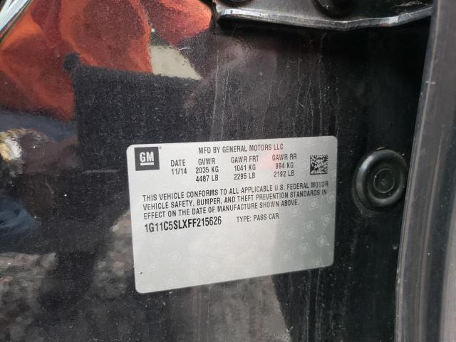 1G11C5SLXFF215626 - 2015 CHEVROLET MALIBU 1LT 黑色 照片 10