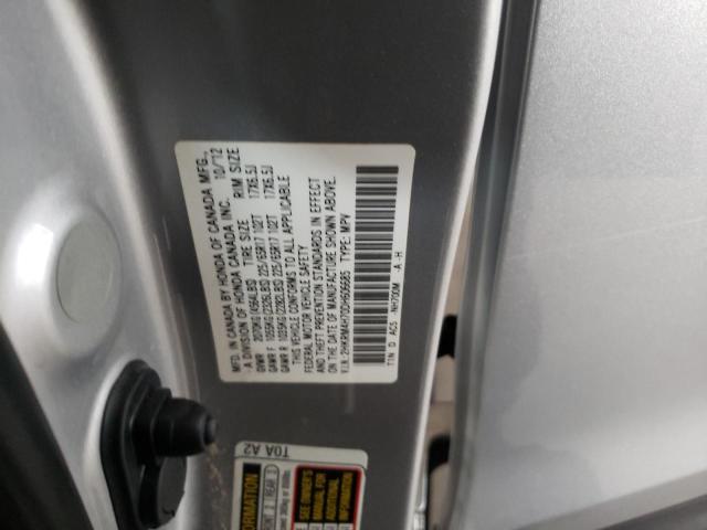 2HKRM4H70DH606685 - 2013 HONDA CR-V EXL SILVER photo 10