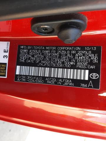 JTKJF5C73E3081700 - 2014 TOYOTA SCION TC RED photo 10