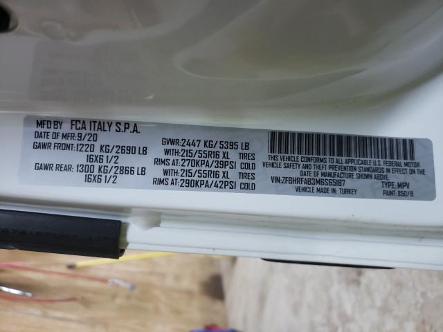 ZFBHRFAB3M6S65187 - 2021 RAM PROMASTER 白色 照片 10