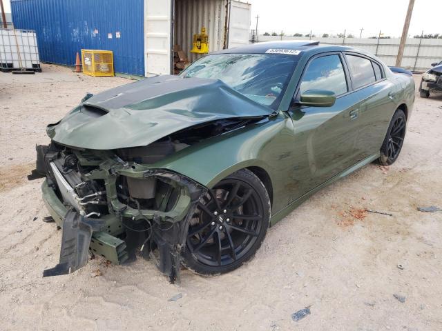 2C3CDXGJ2KH637600 - 2019 DODGE CHARGER SC GREEN photo 2