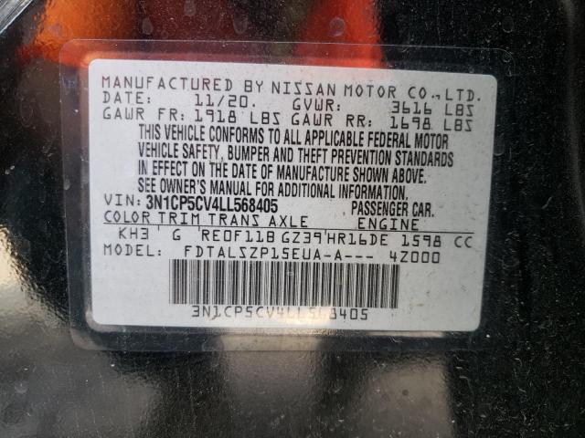 3N1CP5CV4LL568405 - 2020 NISSAN KICKS SV  photo 10