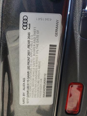 WAUC4CF55JA056112 - 2018 AUDI S5 PRESTIG CHARCOAL photo 10