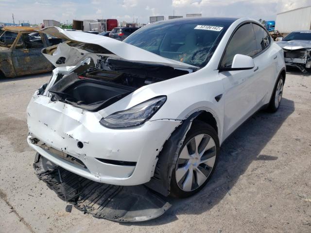 5YJYGDEE0MF078697 - 2021 TESLA MODEL Y WHITE photo 2