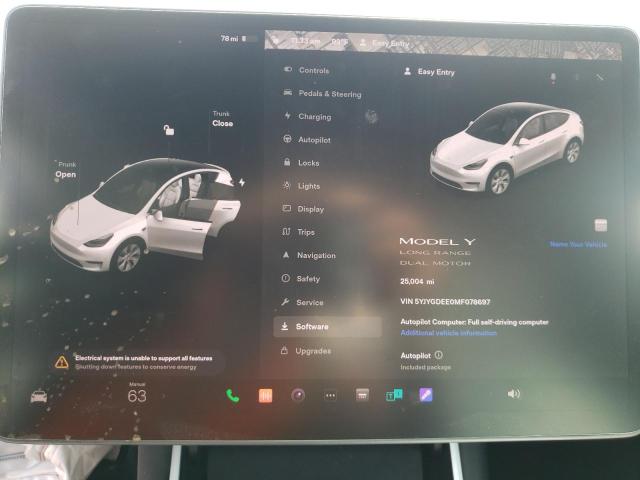 5YJYGDEE0MF078697 - 2021 TESLA MODEL Y أبيض صورة 8