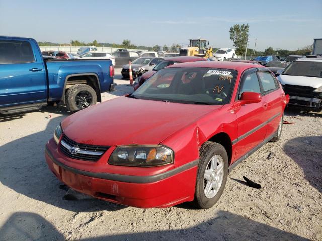 2G1WF52E949174541 - 2004 CHEVROLET IMPALA RED photo 2