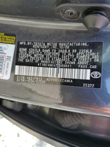 4T1BE46K47U089841 - 2007 TOYOTA CAMRY CE CHARCOAL photo 10