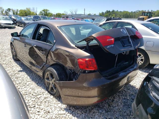 3VW1K7AJ8CM472623 - 2012 VOLKSWAGEN JETTA BASE BROWN photo 3