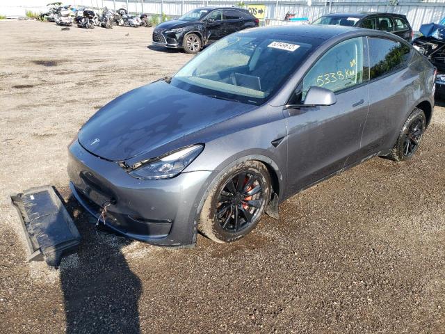 7SAYGDEF6NF326772 - 2022 TESLA MODEL Y GRAY photo 2