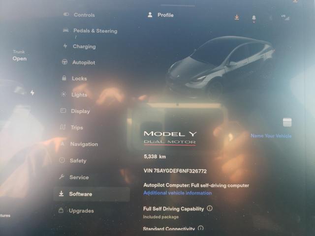 7SAYGDEF6NF326772 - 2022 TESLA MODEL Y Серый фото 8