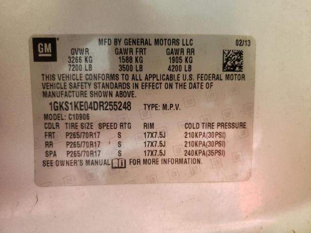 1GKS1KE04DR255248 - 2013 GMC YUKON XL C1500 SLT  photo 10