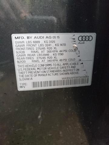 WA1DGAFE5FD026949 - 2015 AUDI Q7 PRESTIG GRAY photo 10