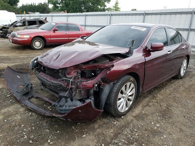 1HGCR2F87DA195012 - 2013 HONDA ACCORD EXL BURGUNDY photo 2