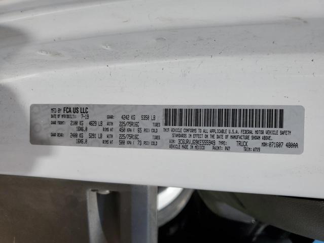 3C6URVJG9KE555949 - 2019 RAM PROMASTER WHITE photo 10
