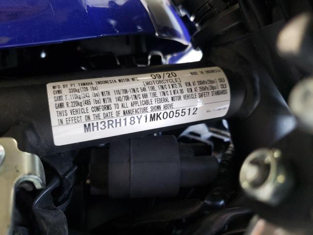 MH3RH18Y1MK005512 - 2021 YAMAHA YZFR3 A BLUE photo 10