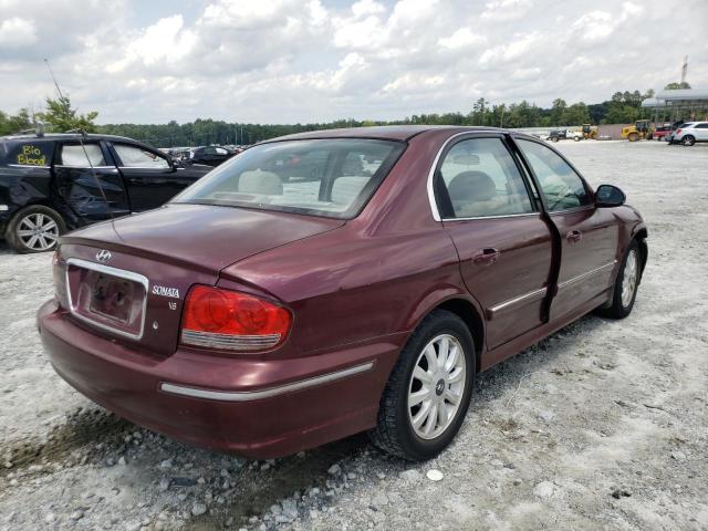 KMHWF35H33A903147 - 2003 HYUNDAI SONATA GLS BURGUNDY photo 4