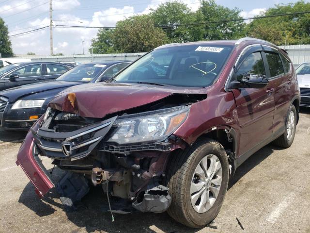 5J6RM4H72DL042947 - 2013 HONDA CR-V EXL BURGUNDY photo 2