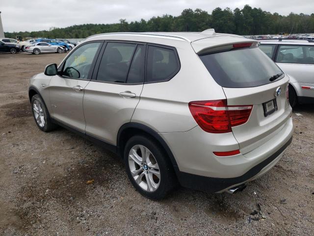 5UXWX7C5XF0K32375 - 2015 BMW X3 XDRIVE3 BEIGE photo 3