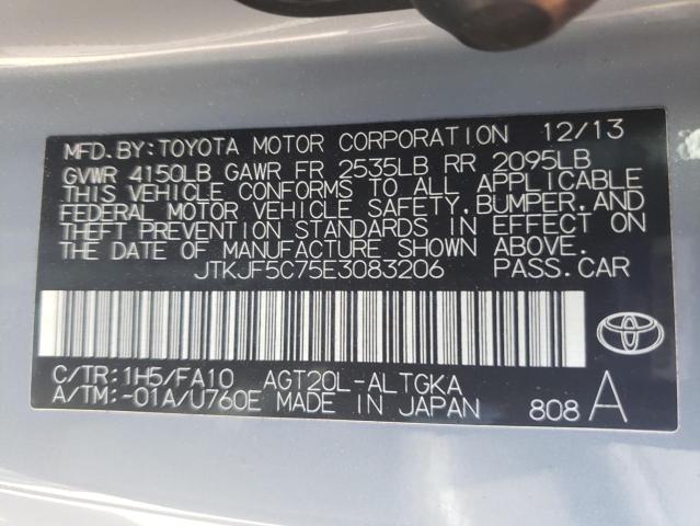 JTKJF5C75E3083206 - 2014 TOYOTA SCION TC GRAY photo 10
