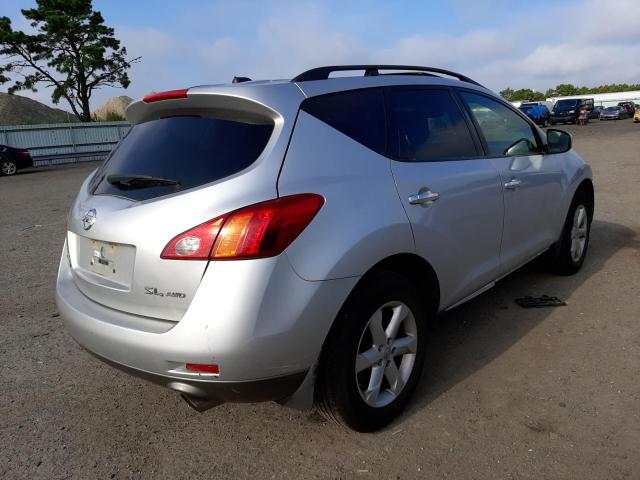 JN8AZ18W39W150532 - 2009 NISSAN MURANO SILVER photo 4