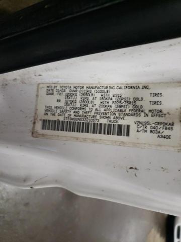 5TESN92N53Z210573 - 2003 TOYOTA TACOMA XTR WHITE photo 10