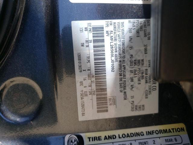 5LMFL28569LJ01092 - 2009 LINCOLN NAVIGATOR გრაფიტი ფოტო 10