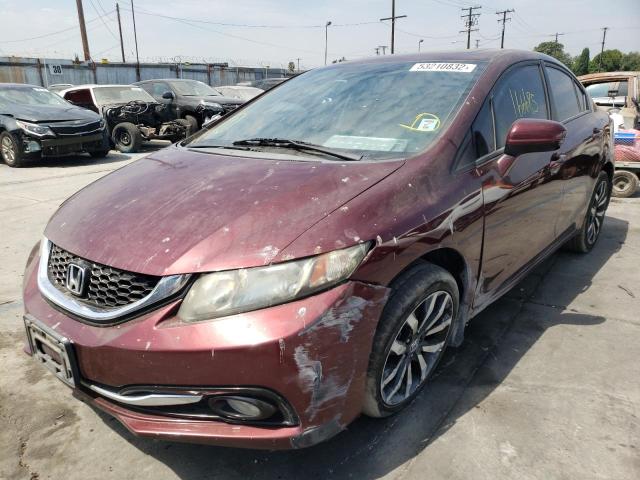 19XFB2F96EE215998 - 2014 HONDA CIVIC EXL Bordo foto 2