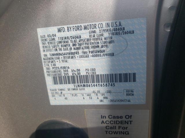 1LNHM86S44Y658745 - 2004 LINCOLN LS 银色 照片 10